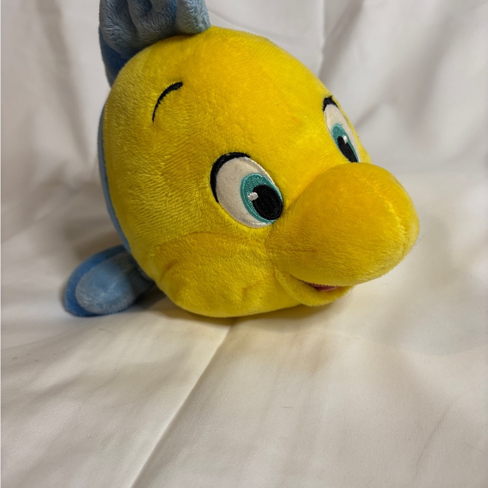 Disney Flounder from The Little Mermaid Yellow and Blue Fish Plush - Picture 2 of 10
